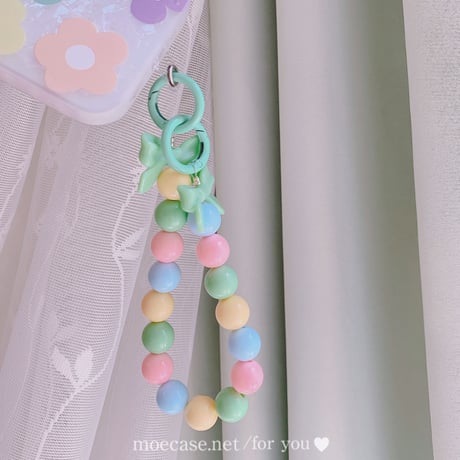 かわいいリボン付 ストラップ リング付き 使いやすい 多彩 綺麗 ギフトにおすすめ[M2791]