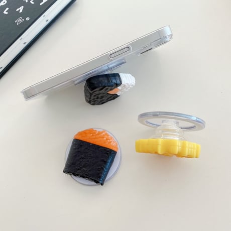 食べ物スマホグリップ マグセーフ式 折り畳み式グリップトーク 卓上スタンド機能付き 耐久性あり プレゼントにおすすめ[M3681]