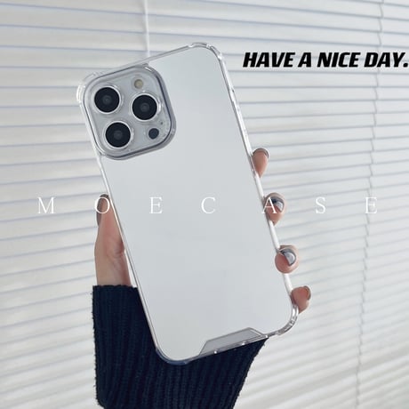 ミラーiPhone14/15ケース 四角耐衝撃加工 アイフォン13/12/11proカバー メイク直しに便利 ガールズに人気 [M2737]