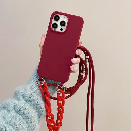 ストラップ iPhone14plus/14proカバー 手持ち/肩掛け シンプル風 アイフォン13mini/12proi/11proケース おそろい 高品質 実用 [M2622]