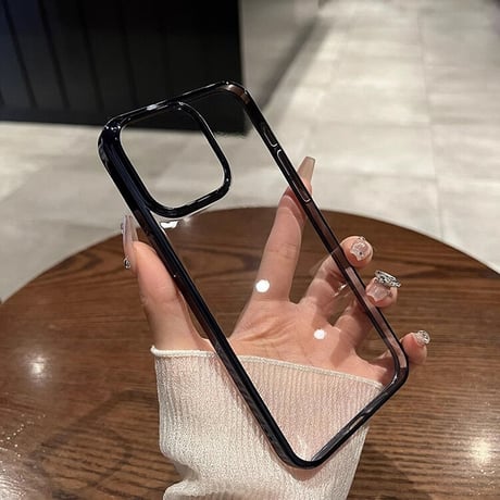 ナチュラル/ブルーチタニウム iPhone15Pro/15ProMaxケース  黄ばまない メッキ高品質 軽量 頑丈 耐久性 iPhone14/13proハードケース[M3544]