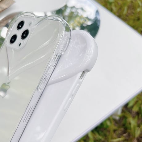 ハート型 透明iphone11/12promaxケース クリアiphonexs/xsmaxカバー  写真メモ挟める   ガールズに超人気M732