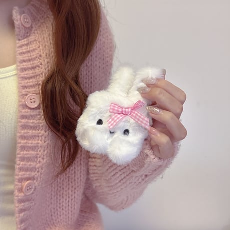 ふもふも兎 Airpods４ケース かわいい Airpods3/pro2カバー 可愛すぎる プレゼントにおすすめ [M4951]
