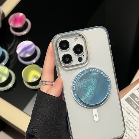 きれい スマホグリップスタンド グラデーションカラー マグネットタイプ  可愛い キラキラ トレンド感 実用 ギフトにおすすめ[M4424]