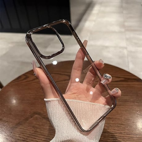 ナチュラル/ブルーチタニウム iPhone15Pro/15ProMaxケース  黄ばまない メッキ高品質 軽量 頑丈 耐久性 iPhone14/13proハードケース[M3544]
