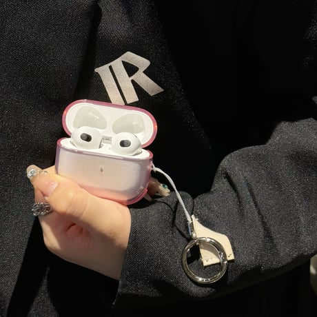 黄ばまない Airpods 4ケース リング付 高透明 AirpodsPro2ケース  シンプル風  airpods3カバー お揃い 全面保護 6色お揃い [M4769]