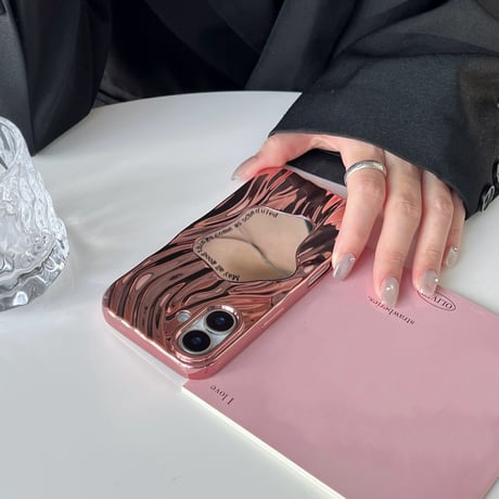 ミラー iPhone16/iPhone16Plus/16Proケース おしゃれ 水紋 アイフォン15Pro/14pro/13/12カバー メッキ シック[M4717]