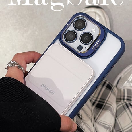 指紋防止 Magsafeスタンド iPhone15pro/15promaxケース 強化ガラスレンズフィルム iphone14Pro/13/12ケース 高品質耐衝撃[M3750]