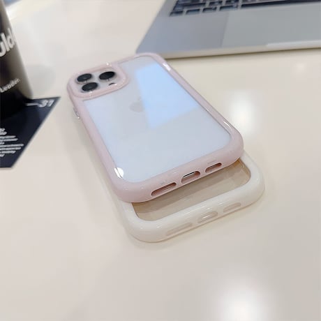 淡色クリア iPhone15/15plus/15proケース くすみカラー iPhone14/13/12proカバー お揃い 頑丈[M3529]