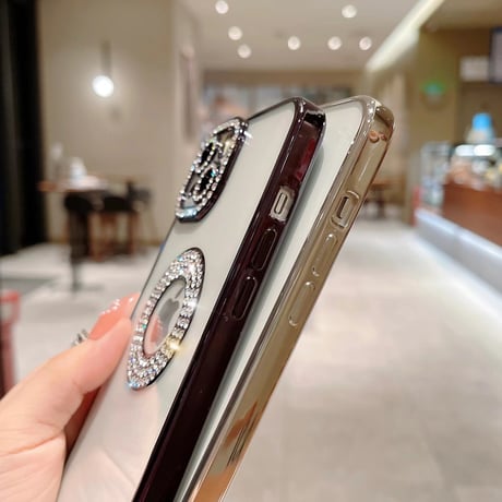 ジュエリー iPhone15/15proケース 黄ばまない キラキラ iPhone14/13/12カバー 女子力アップ きれい[M3952]