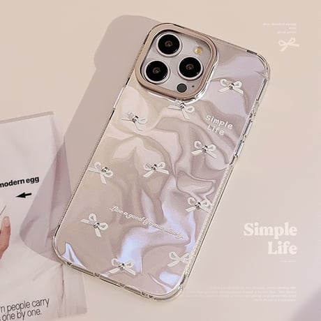 リボン柄 iPhone15pro/15ケース キラキラ アイフォン14ProMax/13pro/12ケース かわいい 女子力アップ[M4514]