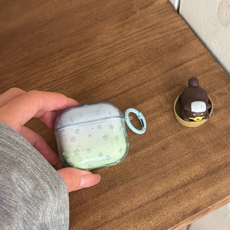 グラデーションカラー AirpodsPro3ケース 花柄 Airpods4/3カバー AirpodsPro第2/1世代 リング付 可愛い[M6365]