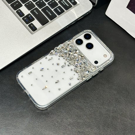 ダイヤデコ iPhone17Pro/17ケース キラキラ感 高透明 iPhone17ProMax/16Pro/15カバー 存在感抜群 きれい [M5898]