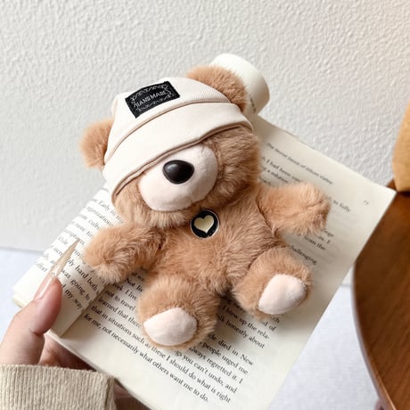 くまぬいぐるみ Airpods Pro3ケース ギフトにおすすめ Airpods4/3カバー pro2/Pro1ケース キーホルダー付 可愛い ふわふわ  [M6421]