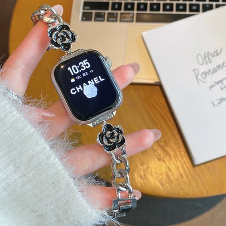 高級感花 Applewatch series10/9バンド オシャレ金属製 アップルウォッチseries 8 7 6 5 4 3 2 SE Ultra 艶感 セレブ愛用[M5341]
