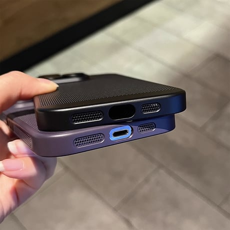 放熱 iPhone15Pro/15ProMaxケース メッシュケース カメラレンズ保護 iPhone14/13/12proカバー 耐衝撃 指紋防止  薄型軽量 [M3569]