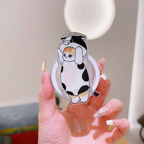 Panda Catスマホグリップ マグセーフ式 折り畳み式グリップトーク パンダ 卓上スタンド機能付き 耐久性あり ギフトに最適[M3749]
