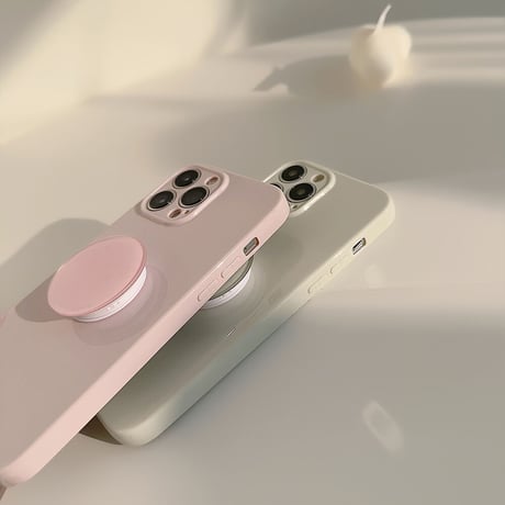 淡色 iPhone14/13カバー グリップ付 シンプル風 アイフォン12pro/11ケース  全面保護 シック トレンドファッション[M3263]