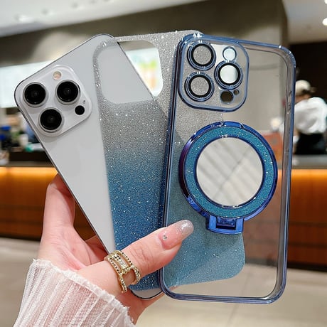 鏡付Magsafeリング iPhone15pro/15promaxケース コスパ最強 スタンド iPhone14pro/13/12カバー お買い得  [M4168]