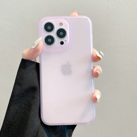 高品質指紋防止 iPhone14/14proケース 黄ばまない アイフォン13/12proカバー  半透明 マット 全面保護 シンプル薄型 [M3190]
