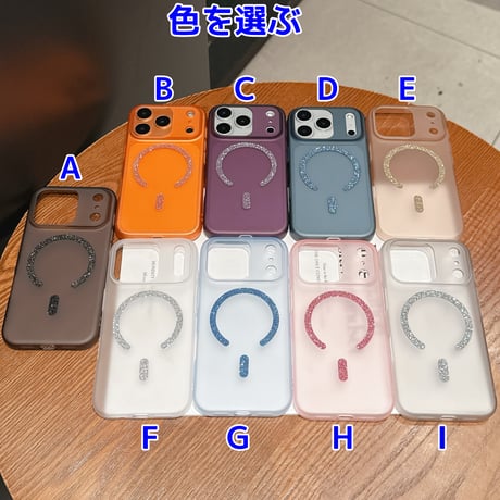 指紋防止 iPhone17ProMax/17ケース マット キラキラMagSafeリング iPhone17Pro/Airケース 軽量 持ち運びやすい [M5833]