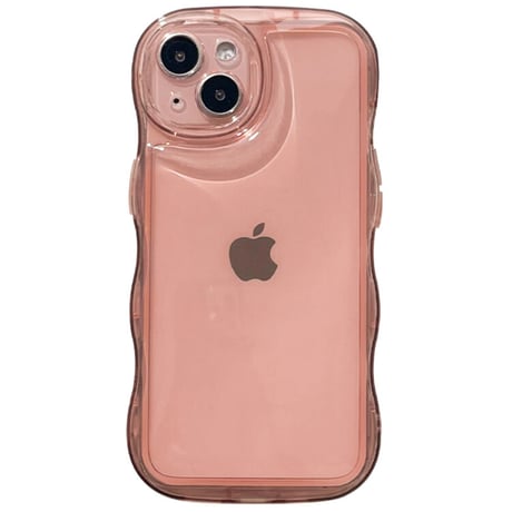 うねうね iPhone15/15proケース 高透明 ウェーブ型クリアケース 光沢 大人可愛い 落下防止[M3483]