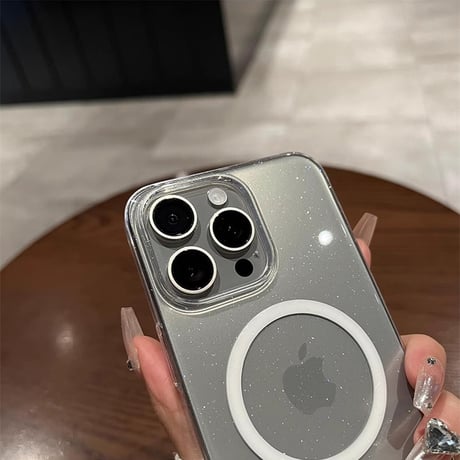 キラキラクリアMagSafe iPhone16Pro/16ケース 黄ばまない iPhone15pro/14pro/13proケース ラメ入り 軽量薄型 高級感[M4664]