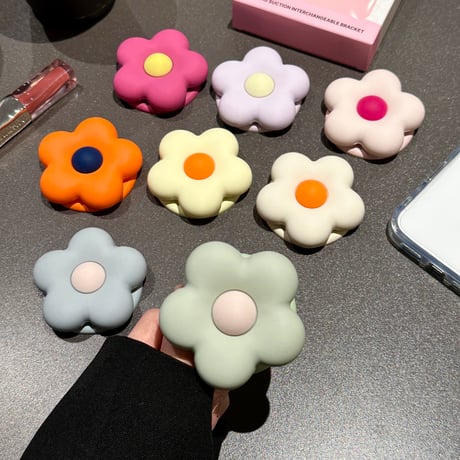 マグネット式花 スマホリング 磁石グリップスタンド 便利 かわいい ギフトに最適 韓国っぽ 頑丈[M6319]