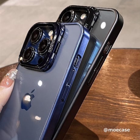 レンズカバースタンド一体型 iPhone16Pro/15ProMaxケース iPhone14pro/13promax/12クリアケース 耐久性 頑丈[M3539]
