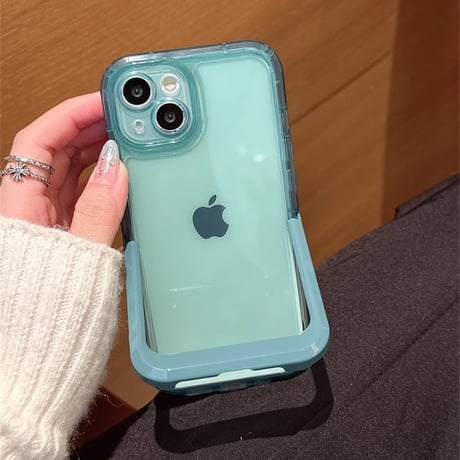 スタンド付 iPhone16/16Proケース クリア 黄ばまない iPhone15Pro/14/13Promaxカバー 丈夫 [M4645]