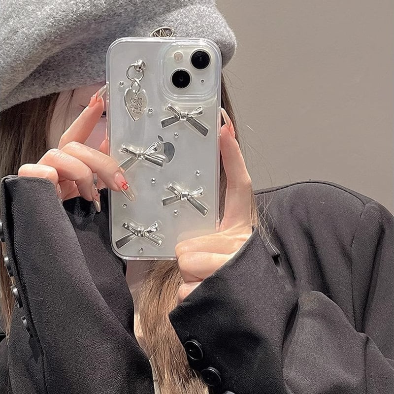 Darich♡DDリボンiPhoneケース♡ブラック♡iPhone14pro DDリボンiPhone