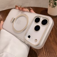 iPhone18Pro/17ProMaxケース 嵌め込み式 Magsafeリングスタンド iPhone17/Airカバー 指紋防止  耐衝撃 半透明 高級感 [M5694]