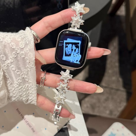 ダイヤ星  AppleWatchバンド メタル AppleWatchベルト Series 11/10/9/8 SE3/2  Ultra3/2/1 高級感高品質 人気品[M6439]