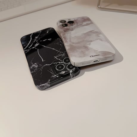 大理石柄 iPhone14pro/14promaxケース 艶あり iPhone13pro/12/11promaxカバー 男女お揃い 頑丈 高品質 ハードケース[M3268]