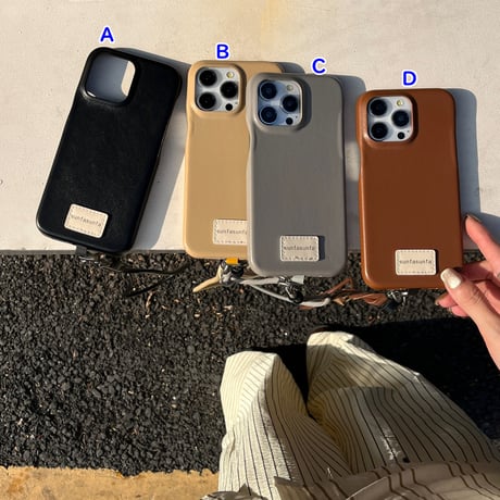 ショルダーストラップ付 iPhone15/15ケース 高級感レザー アイフォン14/13pro/12ケース シック ファッションセンスいい[M3698]