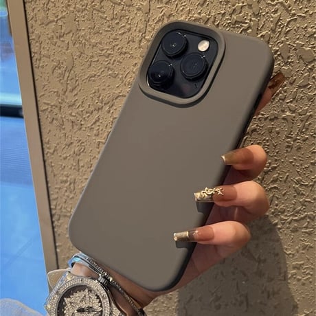 シリコン iPhone16pro/15promaxケース 高品質 耐衝撃 iPhone14/13proカバー 高級感 無地シンプル[M3549]