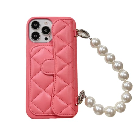 革製 カード入れ iphone13/13proケース  キラキラ真珠ストラップ付 アイフォン12/11proカバー  ゼレブ愛用 オシャレ 女の子 高品質M1383