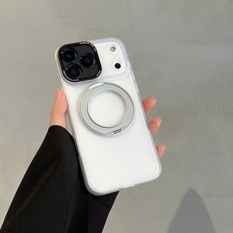 高品質指紋防止 iPhone17ProMax/17Proケース MagSafeリングスタンド iPhone17P/Air/16ProMaxケース カメラカバー付 耐衝撃[M5949]