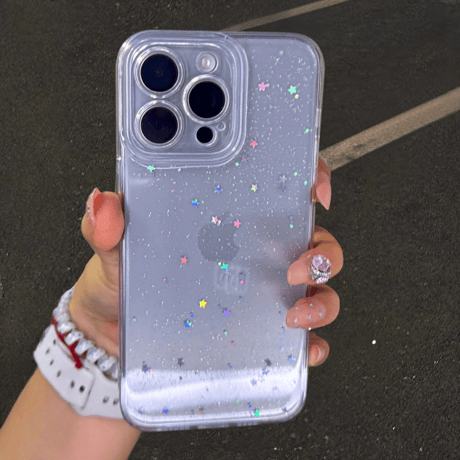 iPhone17Proケース キラキラ星ラメ iPhone17/Air/ProMaxケース 透明感 ソフト 使いやすい[M5883]