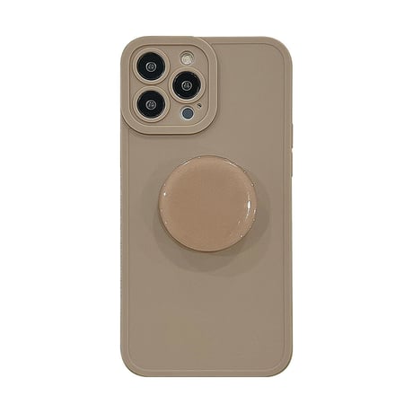 高級感 iPhone14pro/14plusケース スマホグリップ付 アイフォン13/12ミニ/11proカバー シンプル シック 実用 おそろい [M2563]