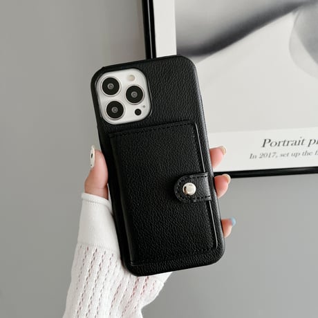 ICカード入れ5個 iPhone14plus/14proケース 革製 アイフォン13mini/12/11proカバー シンプル風 便利 お札収納 ファッション[M2353]