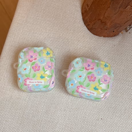 花柄 Airpods Pro3ケース 花ストラップ Airpods 4/3カバーケース AirpodsPro2/1  うねうね 女子力高い 春コーデ [M6136]