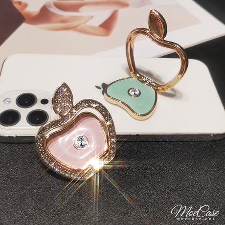 ジュエリーリンゴ スマホリング スタンド キラキラオシャレ かわいい 360度回転可能 高品質 使いやすい 男女兼用 ギフトにおすすめ[M2847]