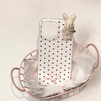 ウサギぬいぐるみ iPhone17Air/16Proケース 水色模様 iPhone15Pro/14カバー 大人かわいい ギフトにおすすめ[M5543]