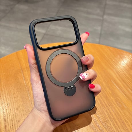 iPhone17Pro/17Promaxケース MagSafeリングスタンド 耐衝撃 iPhone16pro/15/14カバー 指紋防止 高品質 カッコイイ[M5584]