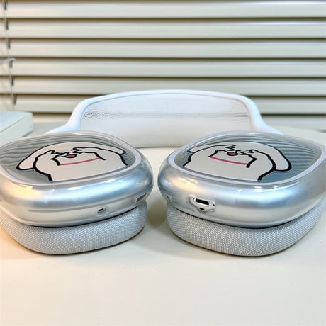 可愛い AirPodsMax専用ケース 犬ちゃん エアーポッズ マックス専用カバー お揃いクリアケース ギフトに最適[M4240]