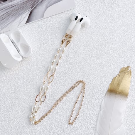 AirPods用ネックストラップ オシャレ イヤホン 落下紛失防止 可愛い ワイヤレス Bluetooth イヤホンストラップ  ホルダー  綺麗 人気[M1545]
