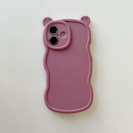 耳付 シリコン iPhone16pro/16plusケース うねうね iPhone15pro/14/13proカバー シンプル 可愛い [M4972]
