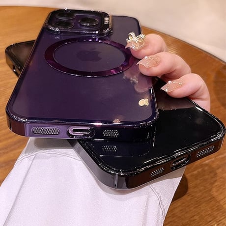 カメラカバー付 Magsafe iPhone15/15proケース スタンド機能 iPhone14Pro/13/12カバー  画質に影響しない 黄ばまない 高透明[M3683]