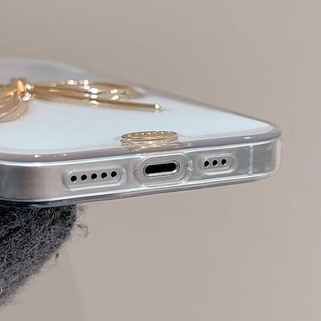 リボンiPhone15/15Proケース  高透明 iPhone14Pro/13proカバー シンプル 高級感 女子力アップ[M3926]